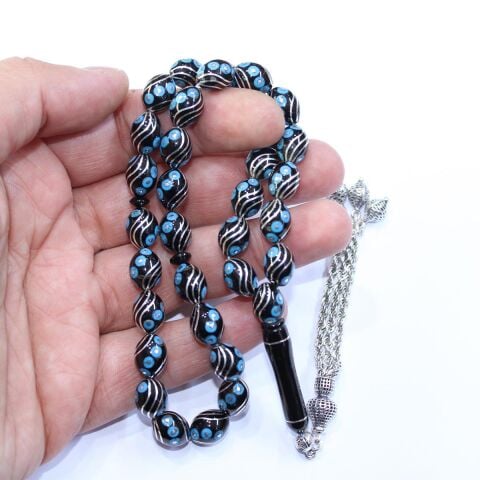 6 lı Çeşm-i Büblül Firuze İşlemeli 8*11,5 (mm)