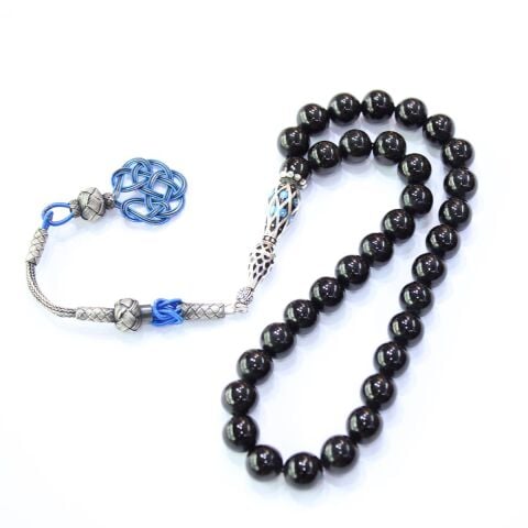 Firuze Nakkaş İşlemeli Oltu Taşı Tespih 9.5 (mm)