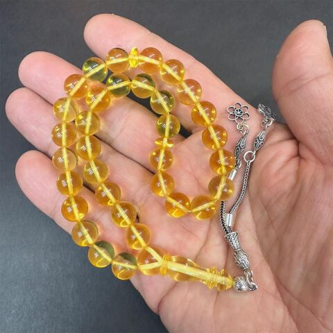 Şeffaf Kaliningrad Damla Kehribar Küre Tespih 9 (mm)