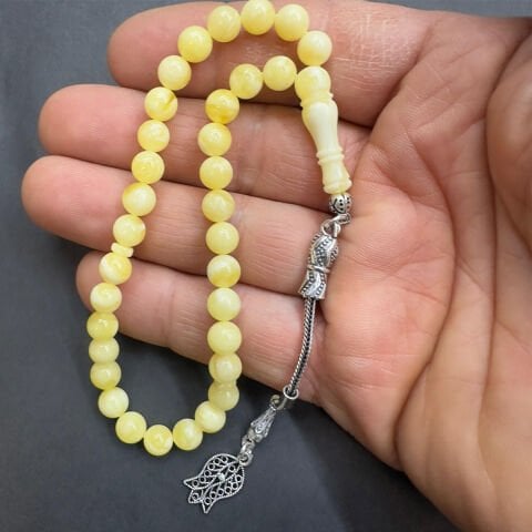 Akça Kaliningrad Damla Kehribar Küre Tespih 6,5 (mm)-1