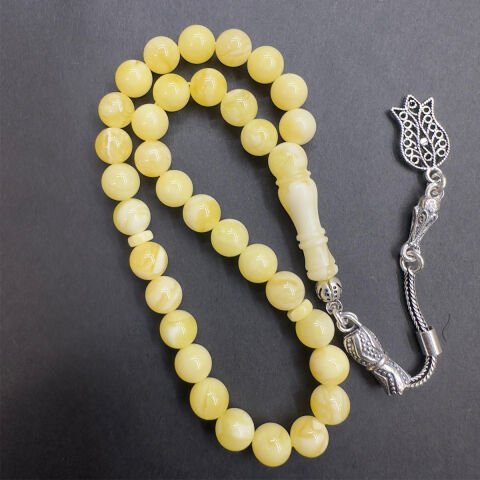 Akça Kaliningrad Damla Kehribar Küre Tespih 6,5 (mm)-1