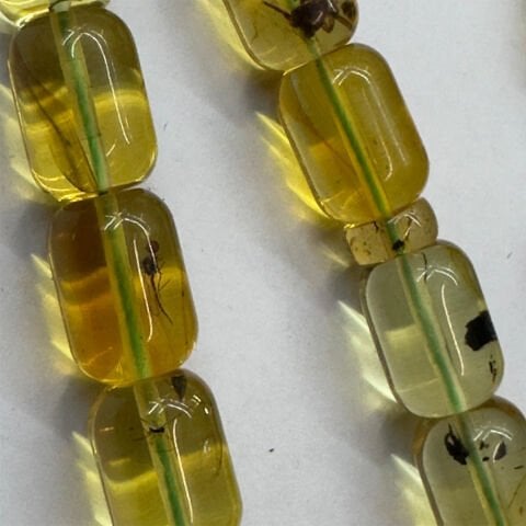 Haşere Fosilli Kaliningrad Damla Kehribar Tespih 7,5*10 (mm)