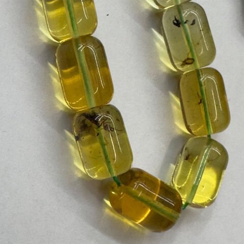 Haşere Fosilli Kaliningrad Damla Kehribar Tespih 7,5*10 (mm)