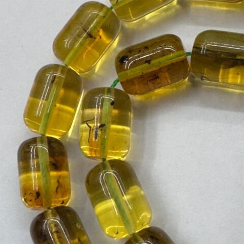 Haşere Fosilli Kaliningrad Damla Kehribar Tespih 7,5*10 (mm)