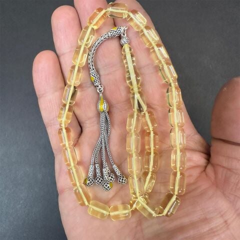 Şeffaf Kaliningrad Damla Kehribar Kapsül Tespih 7*10 (mm)