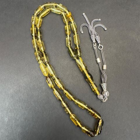 Toprak Fosilli Kaliningrad Damla Kehribar Tespih 5*13 (mm)