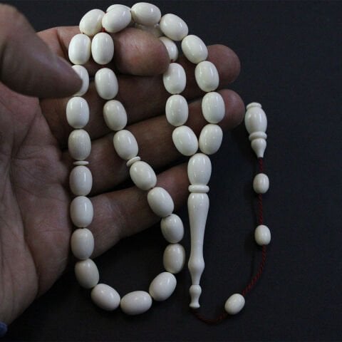 Yerli Atölye İşçiliği Mamut Dişi Tespih 8,5*11,5 (mm)