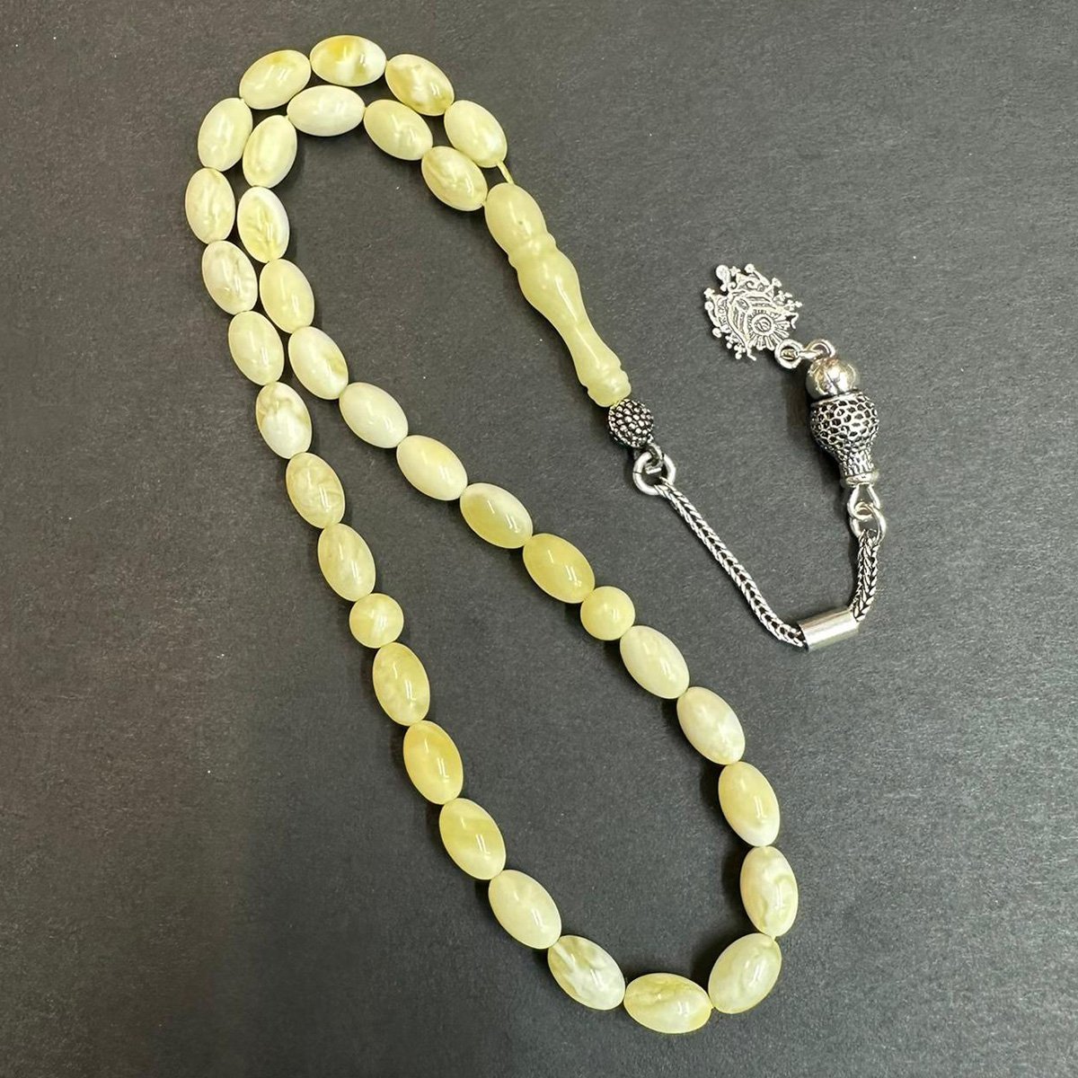 Akça Kaliningrad Damla Kehribar Tespih 5*8 (mm)