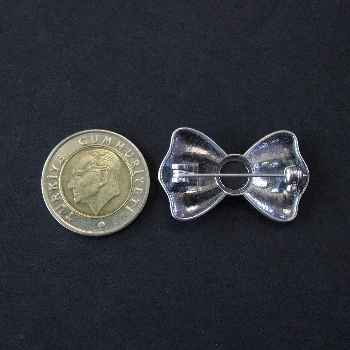 Oltu Taşlı Markazit Gümüş Broş-15