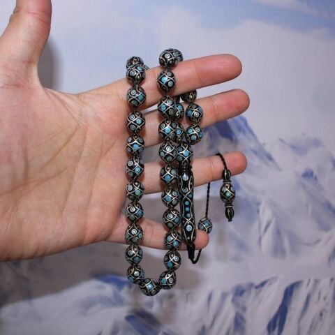 Şerafettin Macit Usta İşçilikli Oltu Tespih 11*13 (mm)