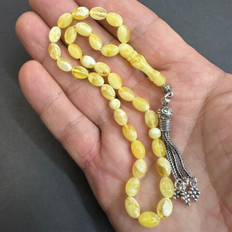 N.N Kaliningrad Damla Kehribar Tespih 5,5*8 (mm)-1