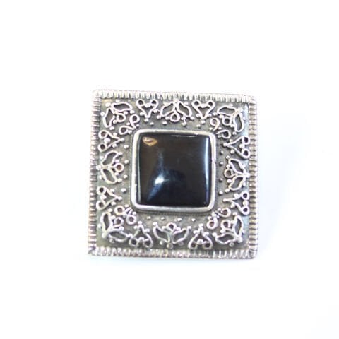 Oltu Taşlı Otantik Model Gümüş Broş