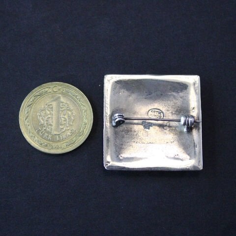 Oltu Taşlı Otantik Model Gümüş Broş