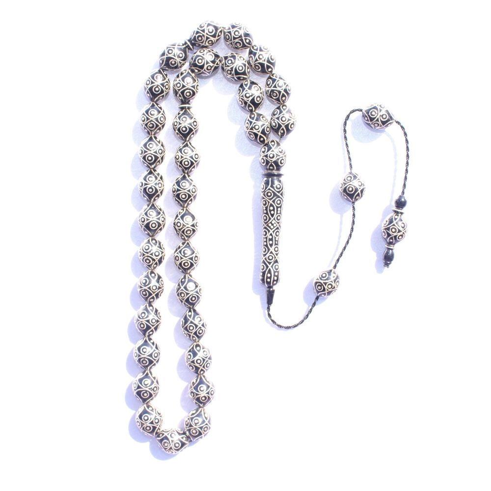 Şerafettin Macit Usta İşçilikli Oltu Tespih 14*17 (mm)