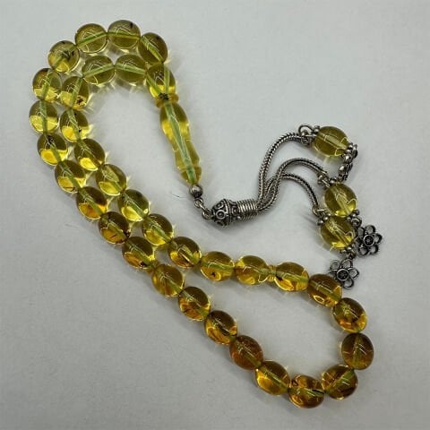 Haşere Fosilli Kaliningrad Damla Kehribar Tespih 7,5*9 (mm)