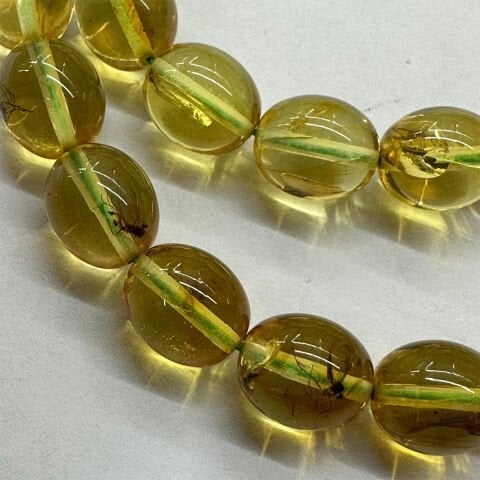 Haşere Fosilli Kaliningrad Damla Kehribar Tespih 7,5*9 (mm)