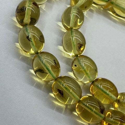 Haşere Fosilli Kaliningrad Damla Kehribar Tespih 7,5*9 (mm)