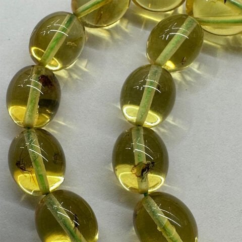 Haşere Fosilli Kaliningrad Damla Kehribar Tespih 7,5*9 (mm)