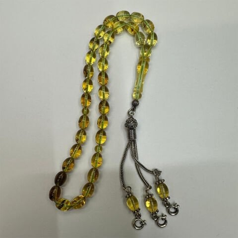 Haşere Fosilli Kaliningrad Damla Kehribar Tespih 6*8 (mm)