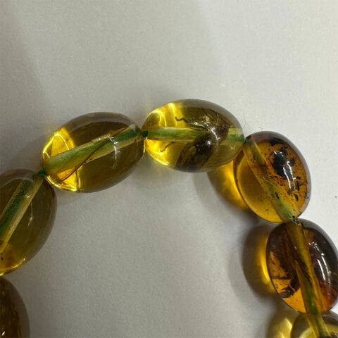 Haşere Fosilli Kaliningrad Damla Kehribar Tespih 6*8 (mm)