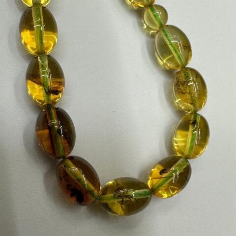 Haşere Fosilli Kaliningrad Damla Kehribar Tespih 6*8 (mm)