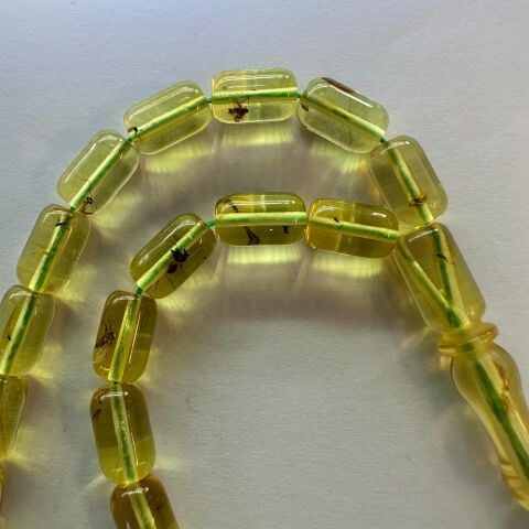 Haşere Fosilli Kaliningrad Damla Kehribar Tespih 5,5*9 (mm)