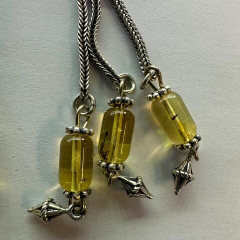 Haşere Fosilli Kaliningrad Damla Kehribar Tespih 5,5*9 (mm)