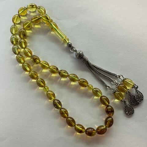 Haşere Fosilli Kaliningrad Damla Kehribar Tespih 6,5*8,5 (mm)