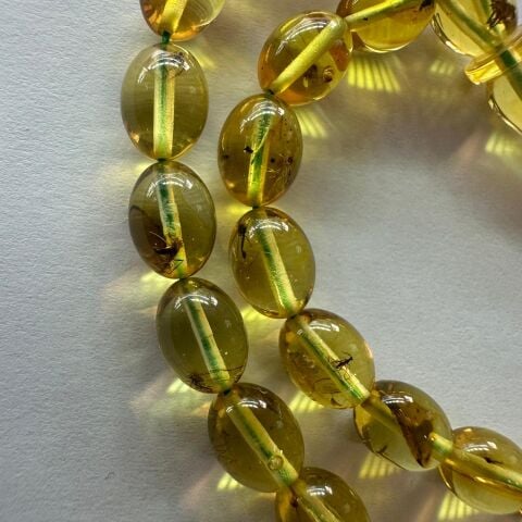 Haşere Fosilli Kaliningrad Damla Kehribar Tespih 6,5*8,5 (mm)