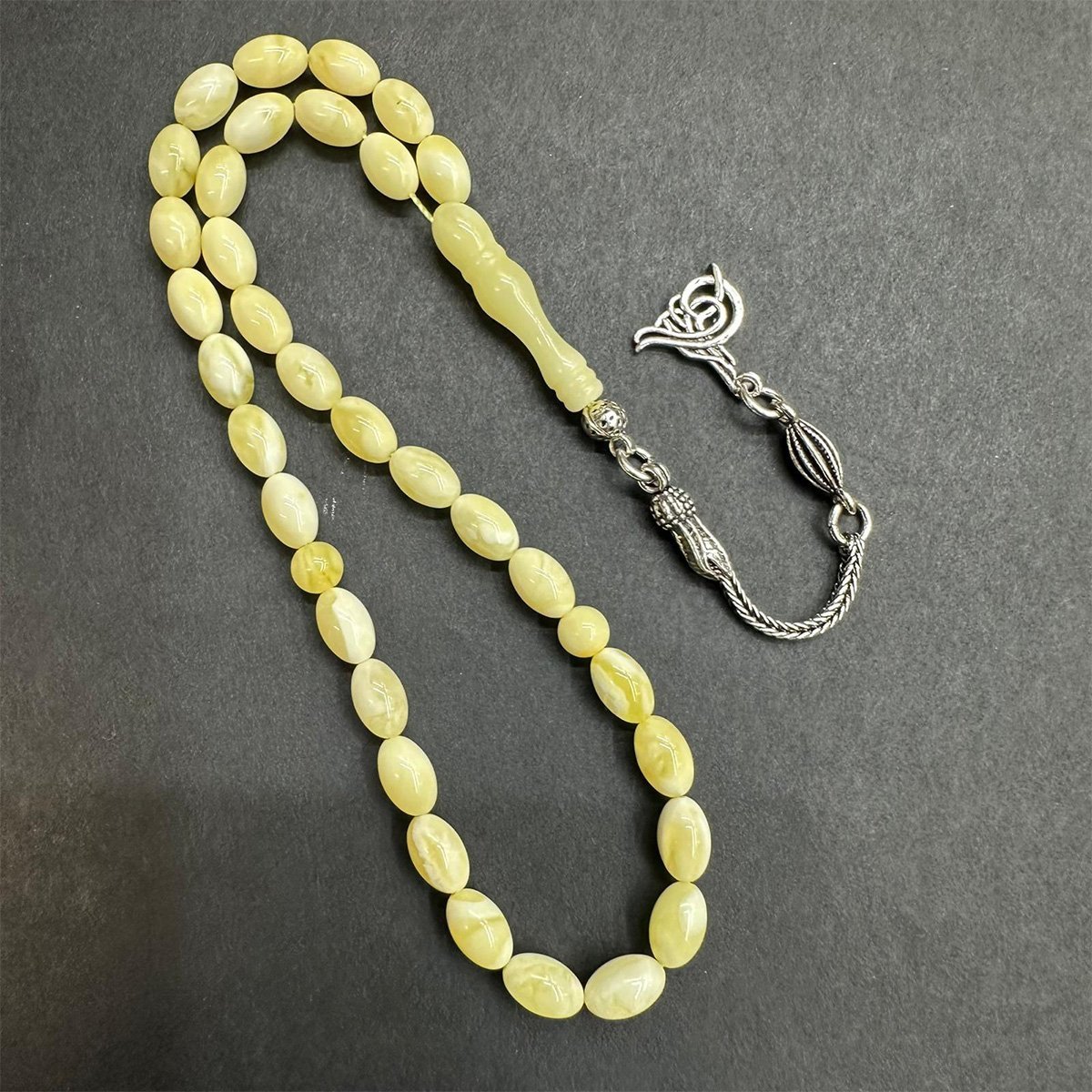 Akça Kaliningrad Damla Kehribar Tespih 5*8 (mm)