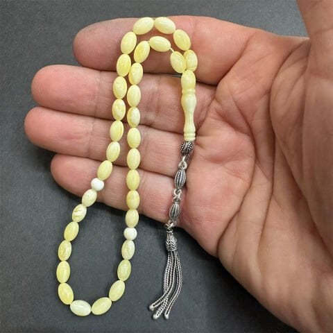 Akça Kaliningrad Damla Kehribar Tespih 5*8 (mm)-1