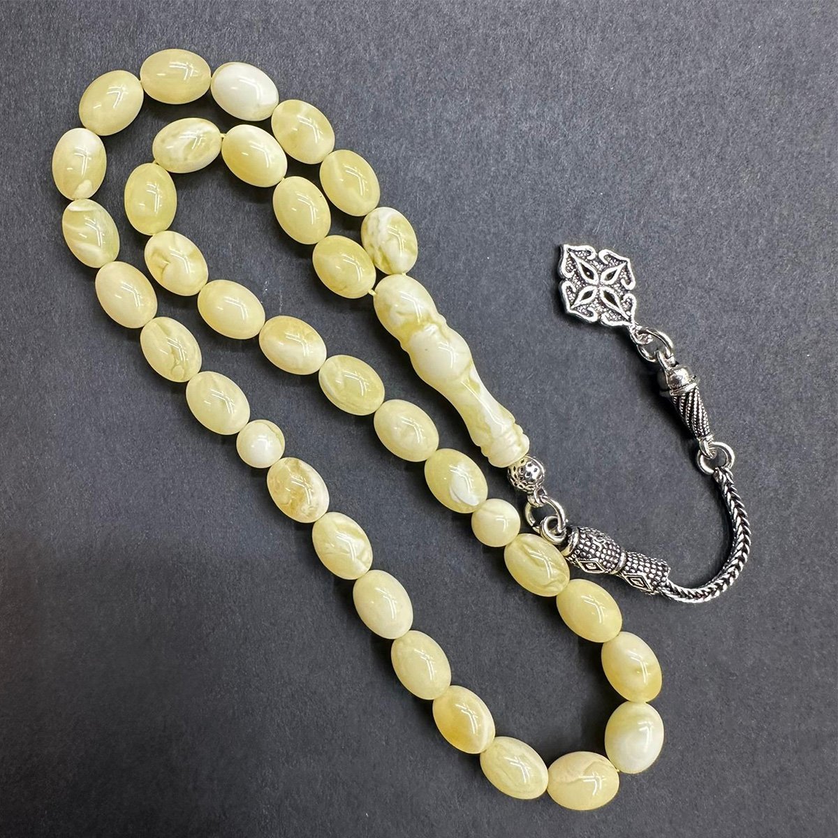 Akça Kaliningrad Damla Kehribar Tespih 6*8 (mm)-1