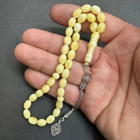 Akça Kaliningrad Damla Kehribar Tespih 6*8 (mm)-1