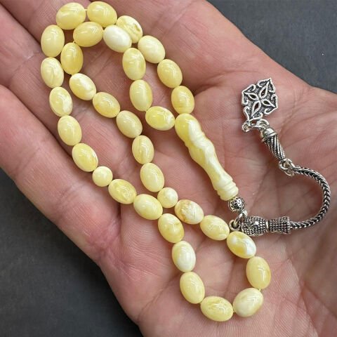 Akça Kaliningrad Damla Kehribar Tespih 6*8 (mm)-1