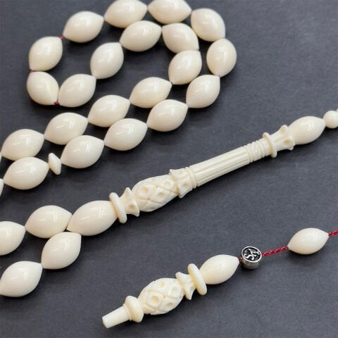 Usta İşi Fildişi Tespih 8*12 (mm)