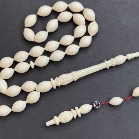 Usta İşi Fildişi Tespih 8*12 (mm)