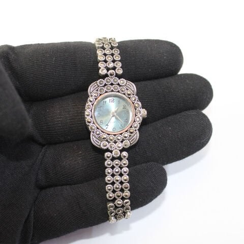 Gümüş Markazit Kadın Kol Saati-1