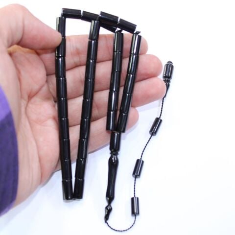 Usta İşi Oltu Taşı Kesme Model Tespih 6*12,5 (mm)