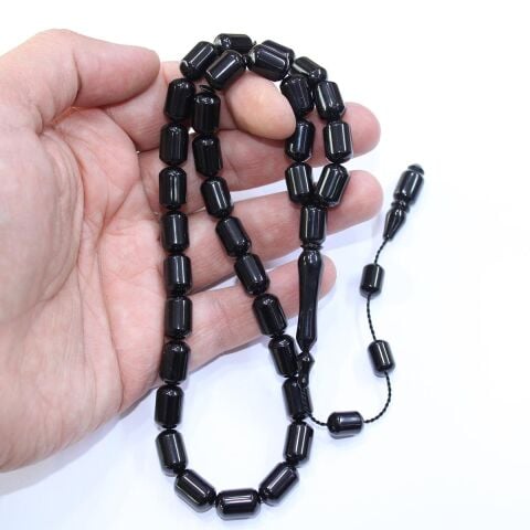 Usta İşi Oltu Taşı Kapsül Model Tespih 8*12,5 (mm)