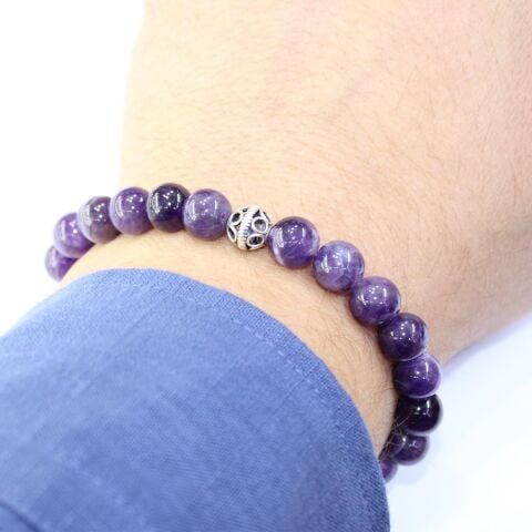 Ametist Doğal Taş Bileklik