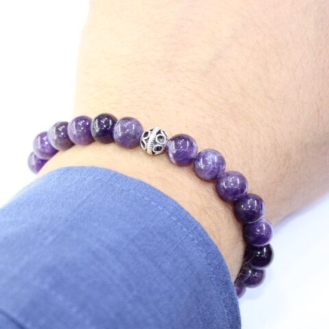 Ametist Doğal Taş Bileklik