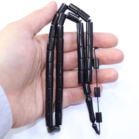 Usta İşi Oltu Taşı Kesme Model Tespih 7,5*12,5 (mm)