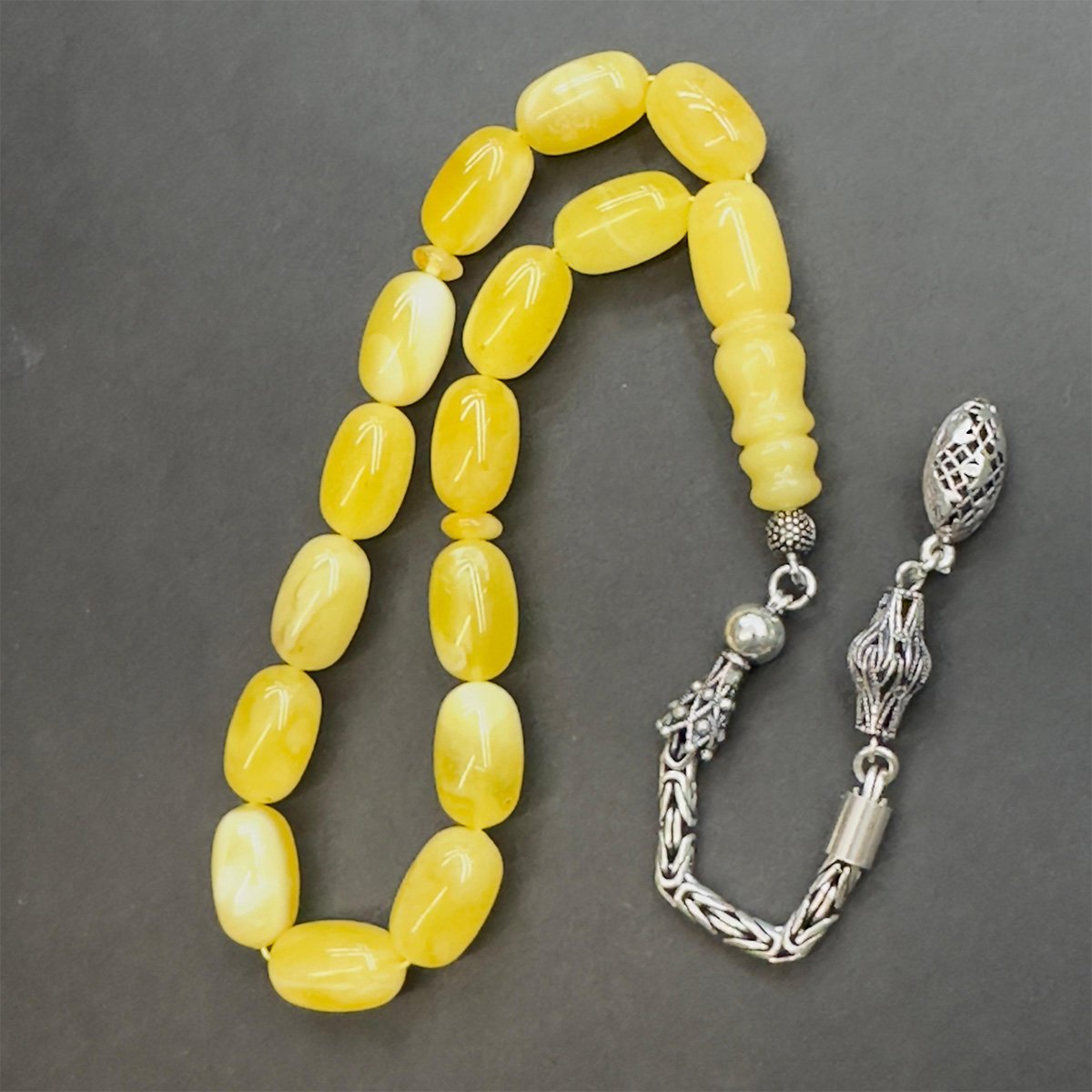 Maskot Kaliningrad Damla Kehribar Tespih 9*15 (mm)