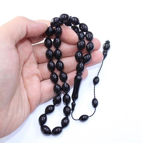 Usta İşi Oltu Taşı Beyzi Model Tespih 8,5*12 (mm)