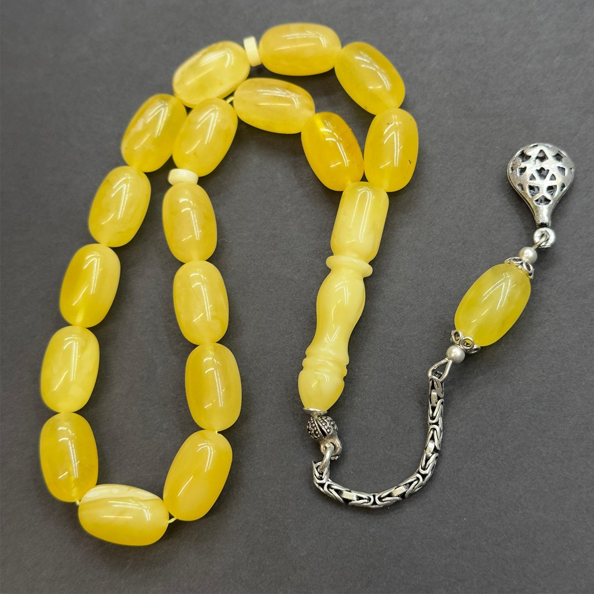 Maskot Kaliningrad Damla Kehribar Tespih 9*15 (mm)