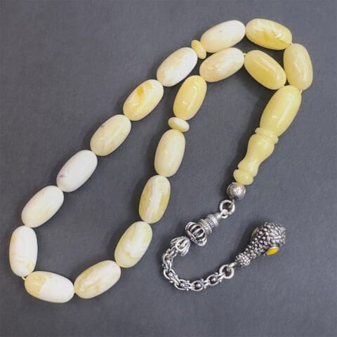 Maskot Akça Kaliningrad Damla Kehribar Tespih 8*14,5 (mm)