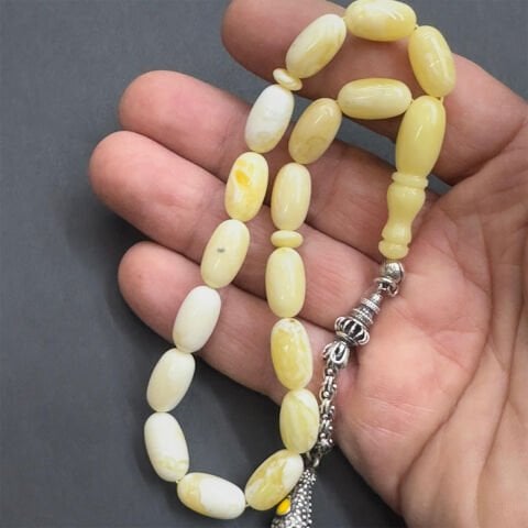 Maskot Akça Kaliningrad Damla Kehribar Tespih 8*14,5 (mm)