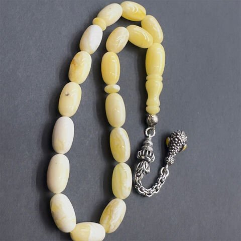 Maskot Akça Kaliningrad Damla Kehribar Tespih 8*14,5 (mm)