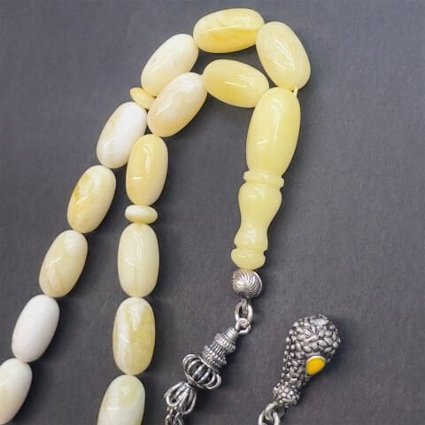 Maskot Akça Kaliningrad Damla Kehribar Tespih 8*14,5 (mm)