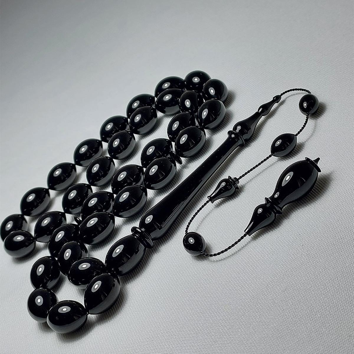 Usta İşi Oltu Taşı Tespih 10*14,5 (mm)